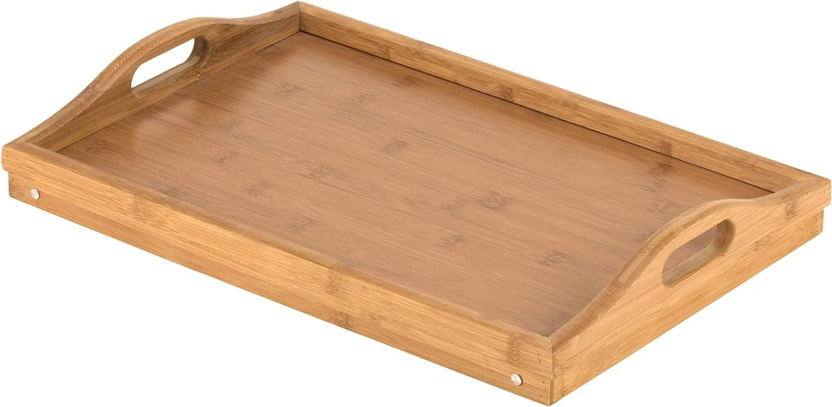 Bed Tray Table | Bamboo Folding Legs & Raised Edges