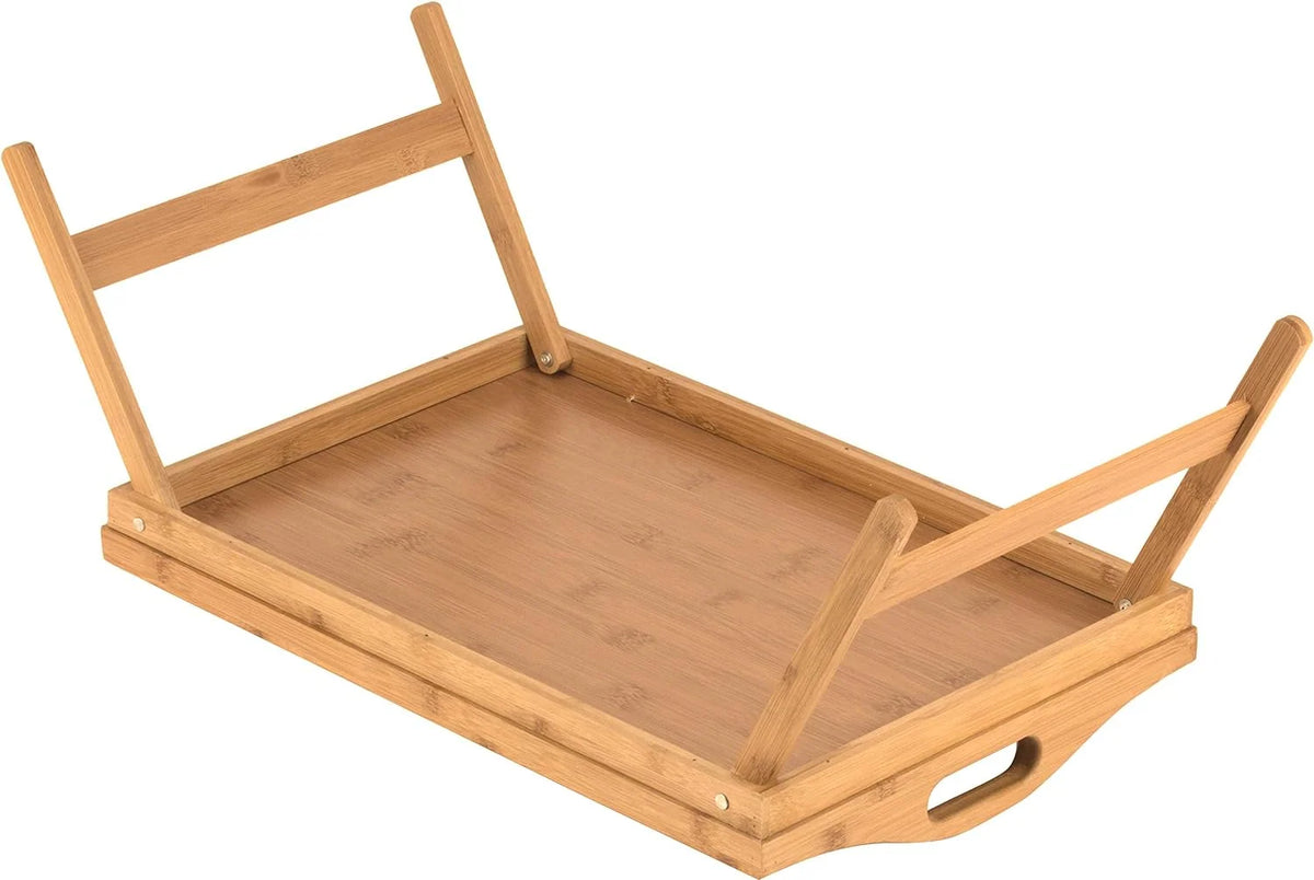 Bed Tray Table | Bamboo Folding Legs & Raised Edges