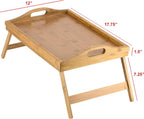 Bed Tray Table | Bamboo Folding Legs & Raised Edges