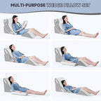 Bed Wedge Pillow Set | Memory Foam & Adjustable Multi-Position | Set of 4