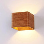 Bedroom Wall Lamp | Hardwired Faux Wood & Soft Ambient Light