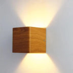 Bedroom Wall Lamp | Hardwired Faux Wood & Soft Ambient Light