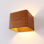 Bedroom Wall Lamp | Hardwired Faux Wood & Soft Ambient Light