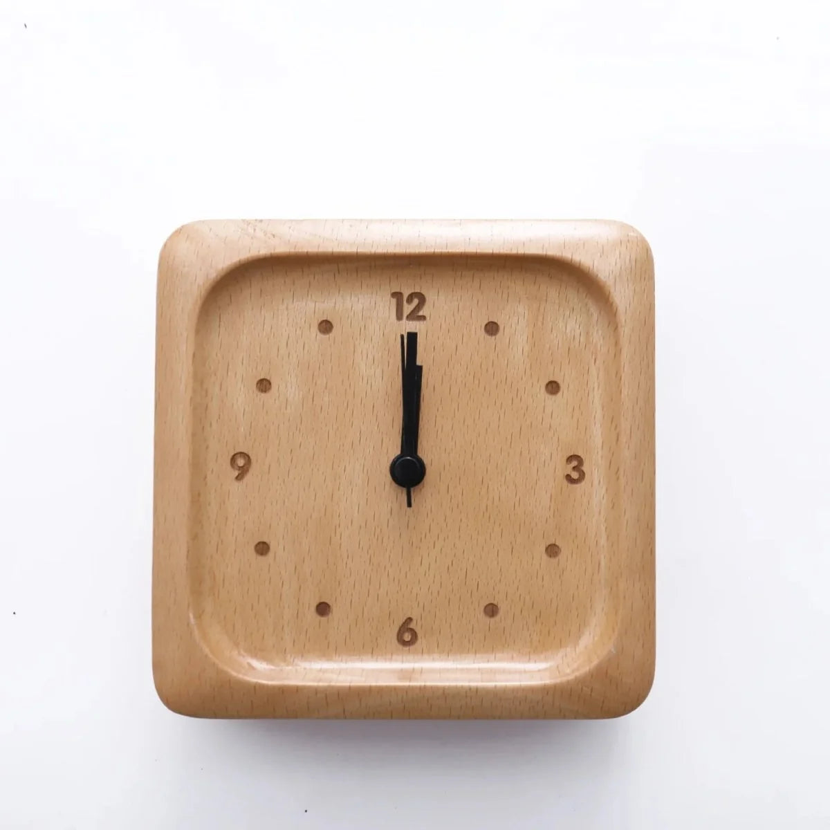 Bedside Alarm Clock | Solid Beech Wood & Silent Movement