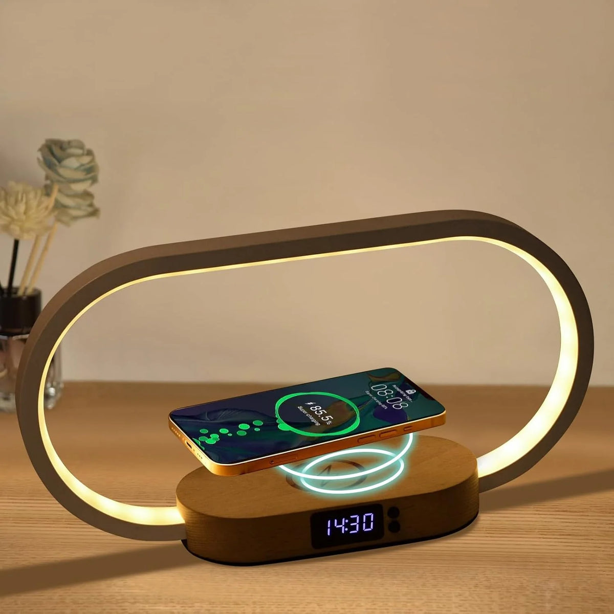 Bedside Lamp | Touch Dimmable LED & 10W Wireless Charging