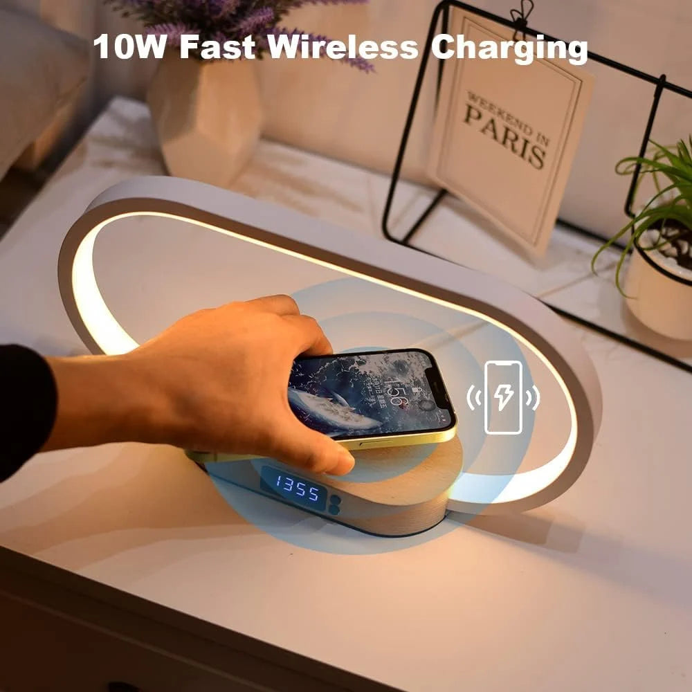 Bedside Lamp | Touch Dimmable LED & 10W Wireless Charging