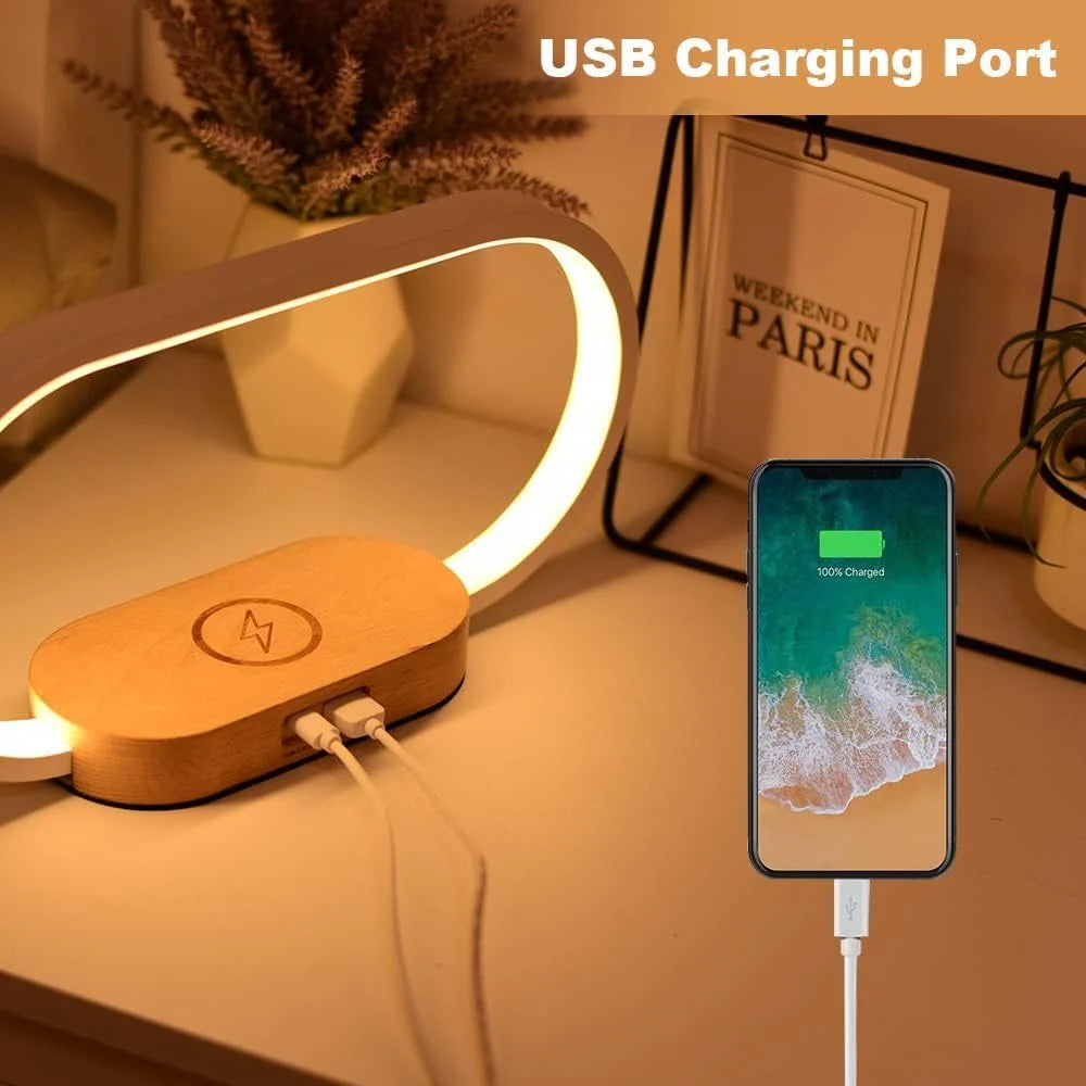Bedside Lamp | Touch Dimmable LED & 10W Wireless Charging