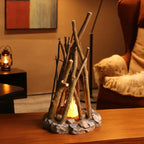 Bedside Night Light | Handcrafted Wood & Stone | Rechargeable & 3 Brightness Levels