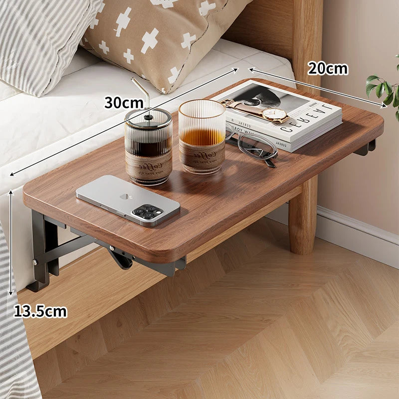 Bedside Shelf | Foldable & Space-Saving | Laminated Wood Top