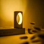 Bedside Table Lamp | Solid Wood & USB-Powered Integrated LED | 5.1 In Height