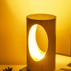 Bedside Table Lamp | Solid Wood & USB-Powered Integrated LED | 5.1 In Height
