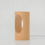 Bedside Table Lamp | Solid Wood & USB-Powered Integrated LED | 5.1 In Height