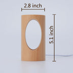 Bedside Table Lamp | Solid Wood & USB-Powered Integrated LED | 5.1 In Height