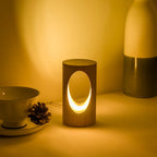 Bedside Table Lamp | Solid Wood & USB-Powered Integrated LED | 5.1 In Height