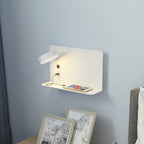 Bedside Wall Light | Integrated USB & Shelf | Three Colour Temperatures