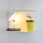 Bedside Wall Light | Integrated USB & Shelf | Three Colour Temperatures