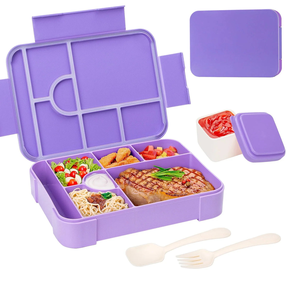Bento Lunch Box | Leak-Proof & Microwave-Safe | 7 Compartments