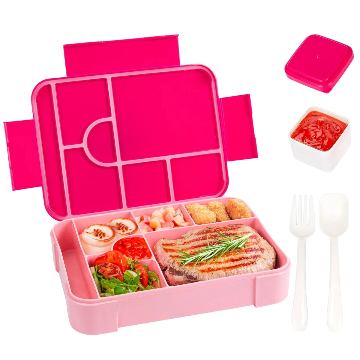 Bento Lunch Box | Leak-Proof & Microwave-Safe | 7 Compartments