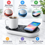 Beverage Warmer Cooler | Wireless Charging & Auto Sensor | Includes 12-oz Mug
