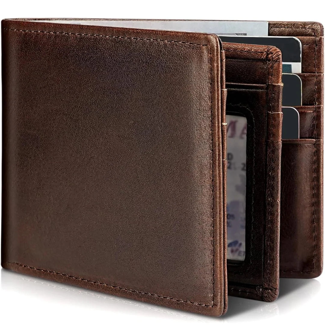 Bifold Wallet | Genuine Leather & RFID Blocking | 13 Card Slots