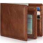 Bifold Wallet | Genuine Leather & RFID Blocking | 13 Card Slots