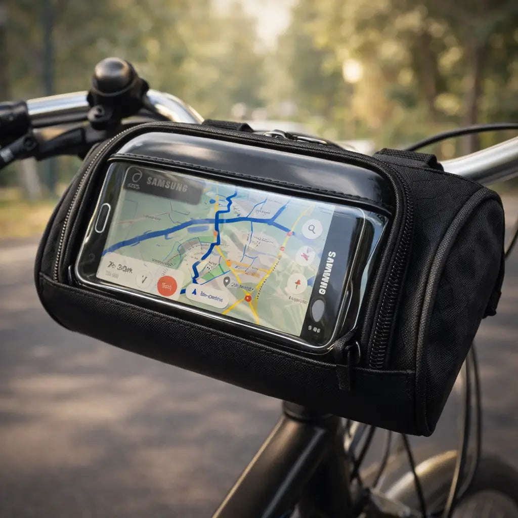 Bike Handlebar Bag | Touchscreen Window & Water-Resistant | Universal Hook-And-Loop Mount