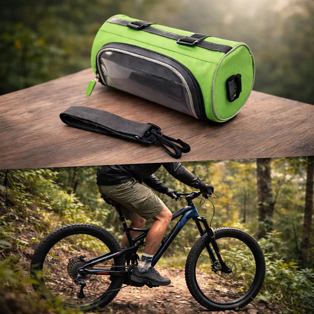 Bike Handlebar Bag | Touchscreen Window & Water-Resistant | Universal Hook-And-Loop Mount