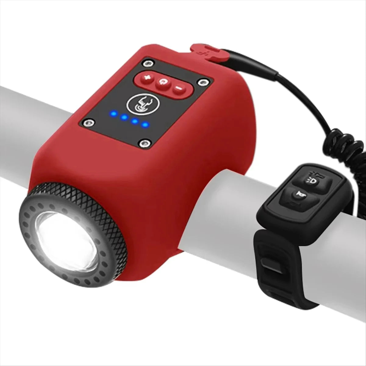 Bike Horn & Headlight | LED Light & 110 dB Sound | Rechargeable