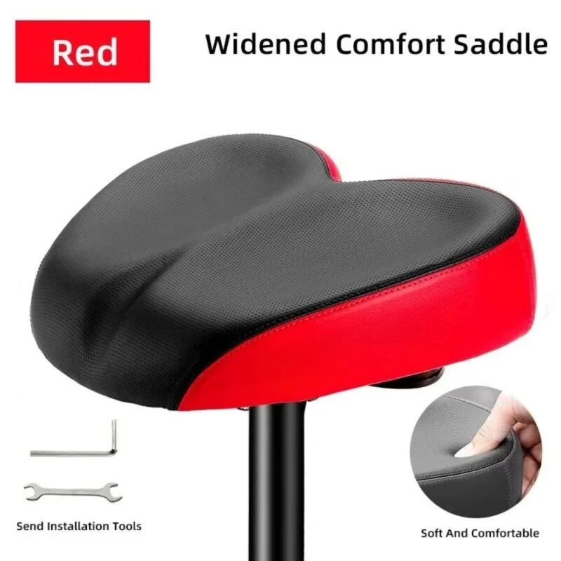 Bike Saddle | Extra-Wide Comfort & Shock-Absorbing Twin-Rail