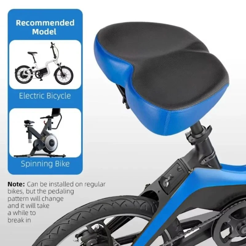 Bike Saddle | Extra-Wide Comfort & Shock-Absorbing Twin-Rail