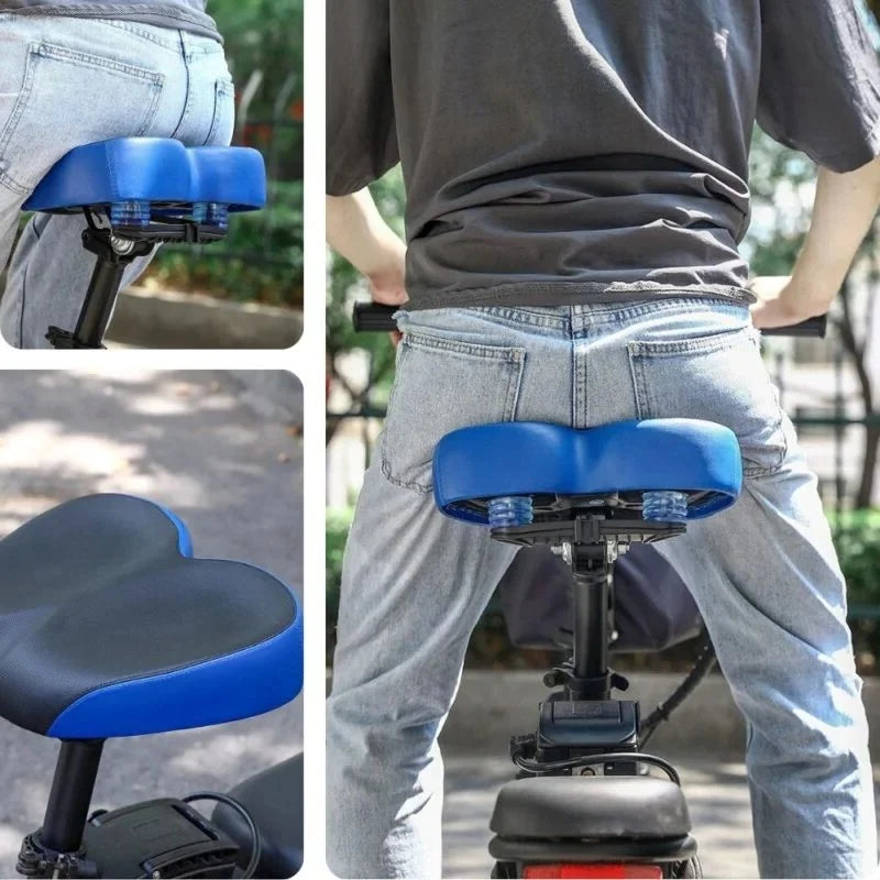 Bike Saddle | Extra-Wide Comfort & Shock-Absorbing Twin-Rail