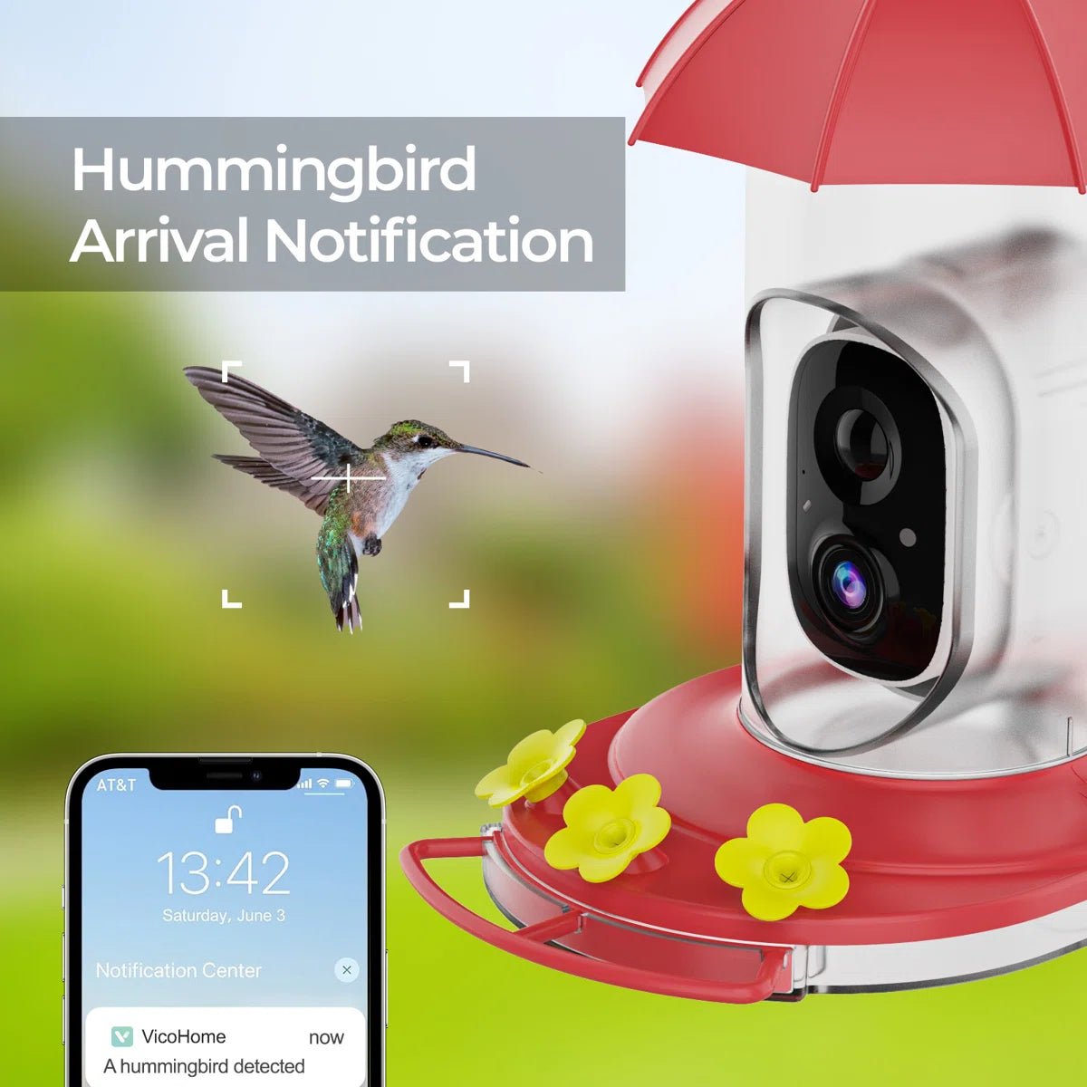 Bird Feeder | 1080P Wide-Angle Camera | Solar & USB Charging