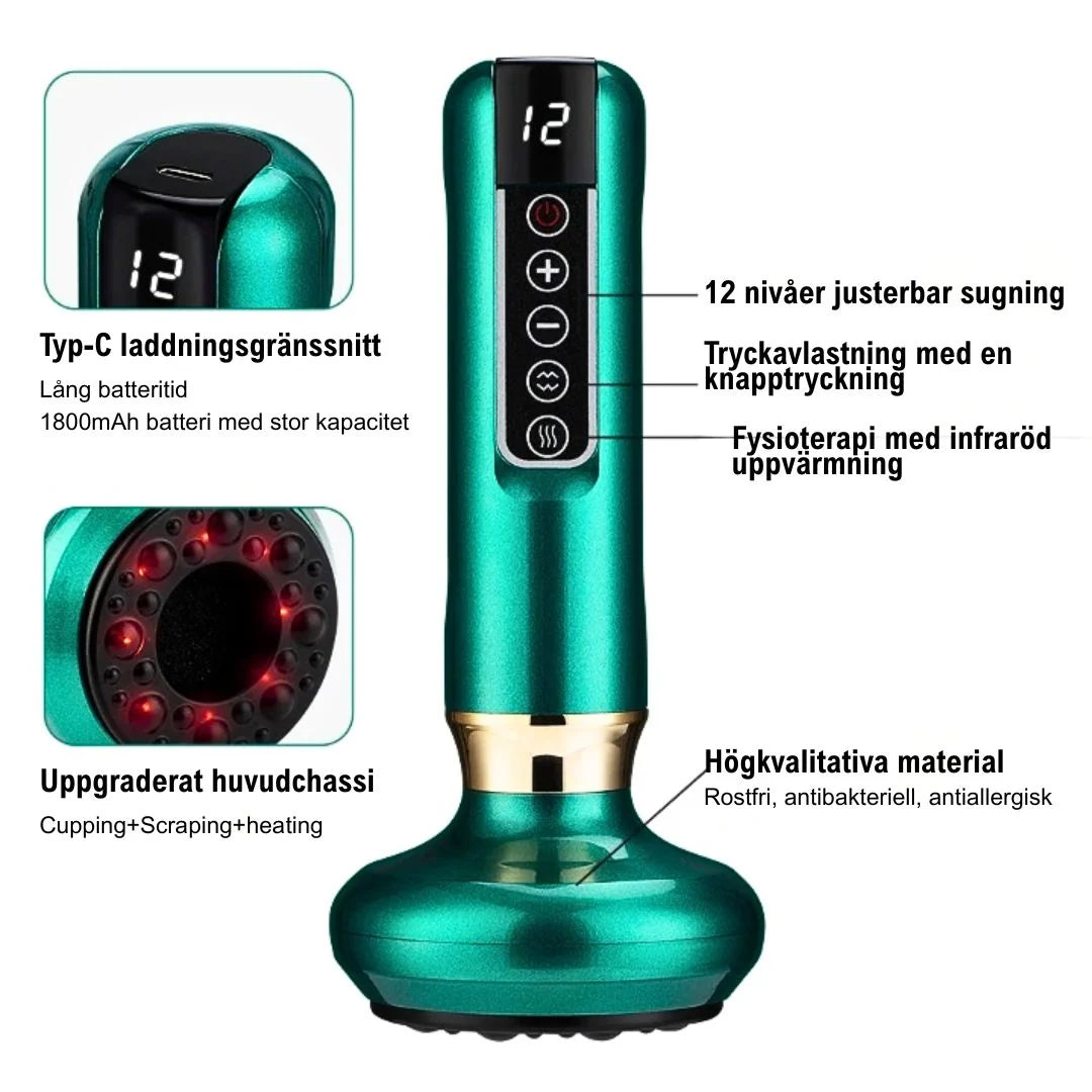 Body Sculpting Device | Red Light Therapy, EMS & Adjustable Cupping | 12 Intensity Levels