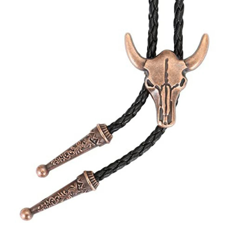 Bolo Tie | Silver-Tone Floral Slide & Adjustable Leather Cord