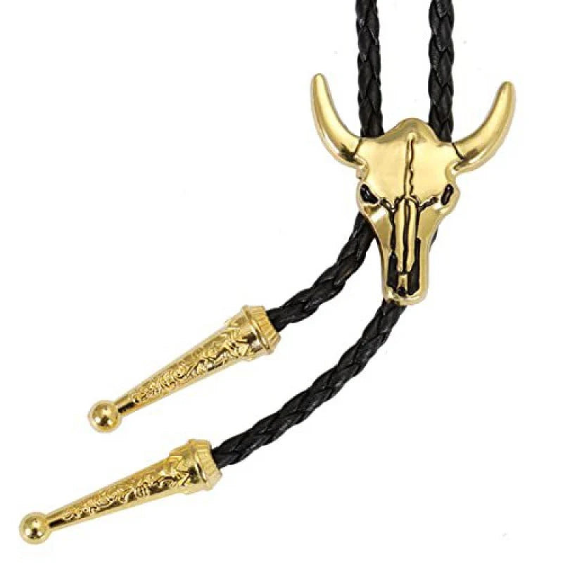 Bolo Tie | Silver-Tone Floral Slide & Adjustable Leather Cord