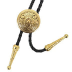 Bolo Tie | Silver-Tone Floral Slide & Adjustable Leather Cord