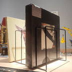 Book & Record Stand | Triangular Wrought Iron | Space-Saving