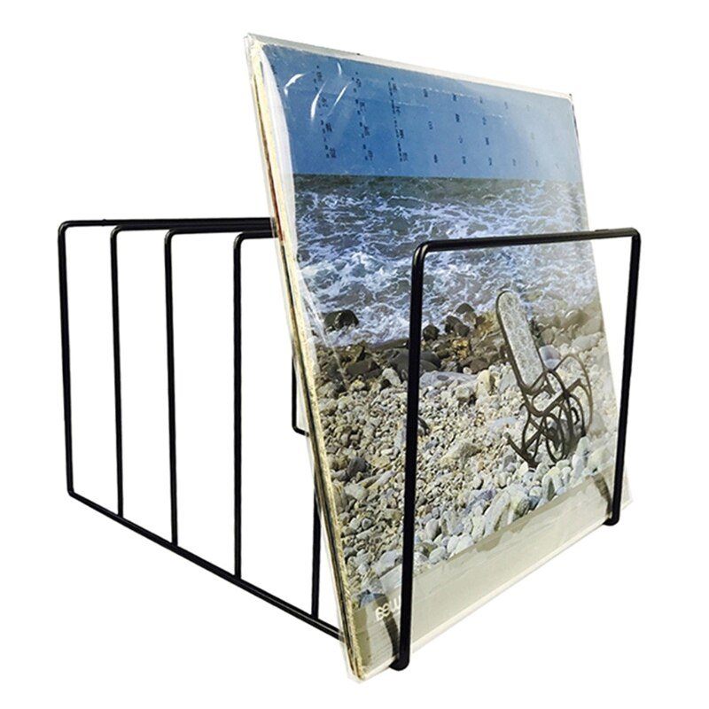 Book & Record Stand | Triangular Wrought Iron | Space-Saving