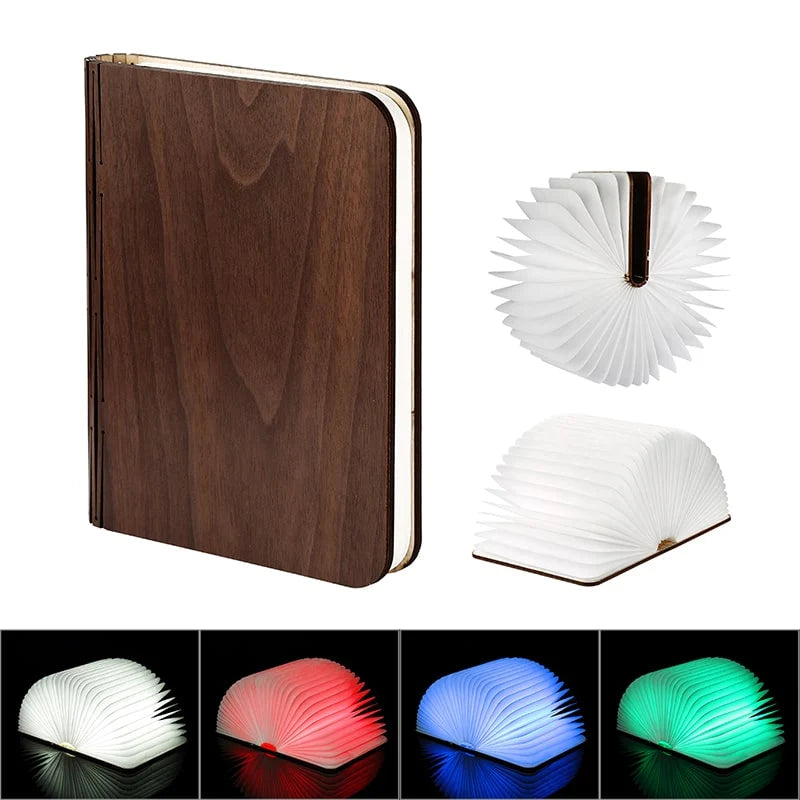 Book Light | Foldable Wooden Design | 4 Color Modes