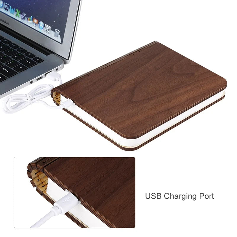 Book Light | Foldable Wooden Design | 4 Color Modes