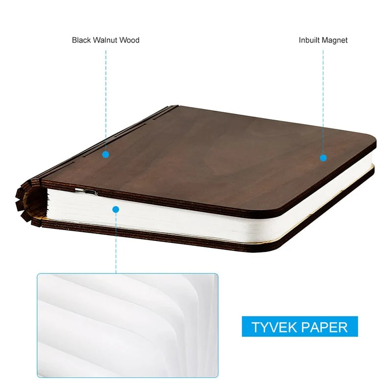 Book Light | Foldable Wooden Design | 4 Color Modes