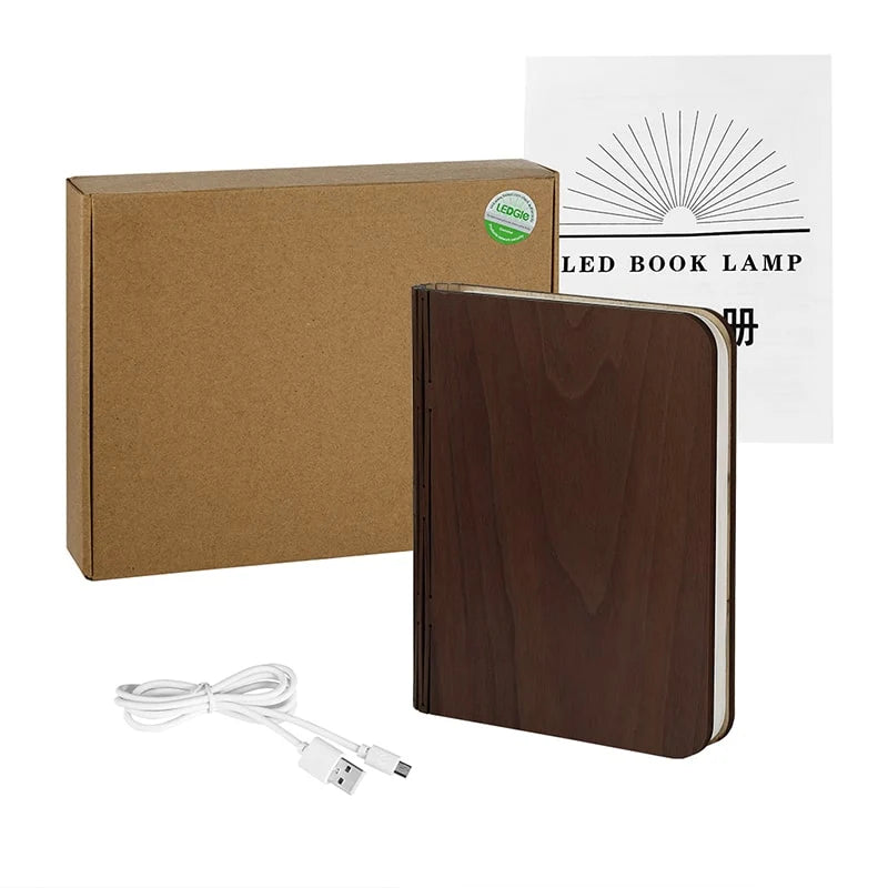 Book Light | Foldable Wooden Design | 4 Color Modes