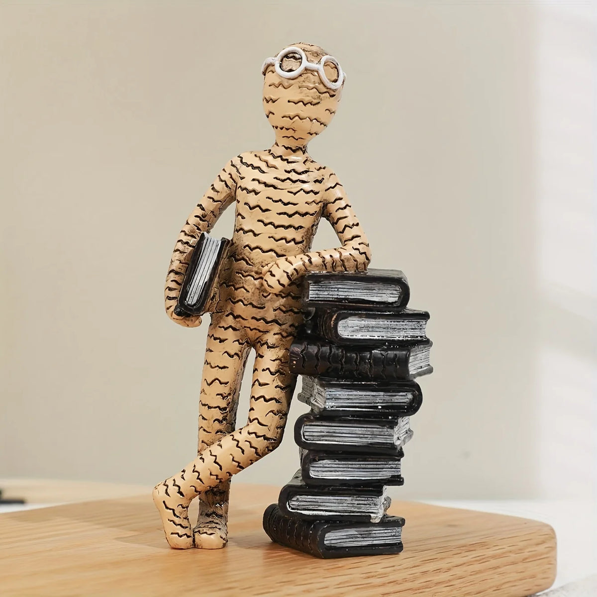 Bookend | Durable Resin & Abstract Glasses Pattern