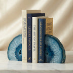 Bookend Set | Natural Blue Agate & Unique Patterns