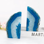 Bookend Set | Natural Blue Agate & Unique Patterns