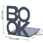 Bookends | Lacquered Iron & L-Shaped 'BOOK' Design | Set of 2
