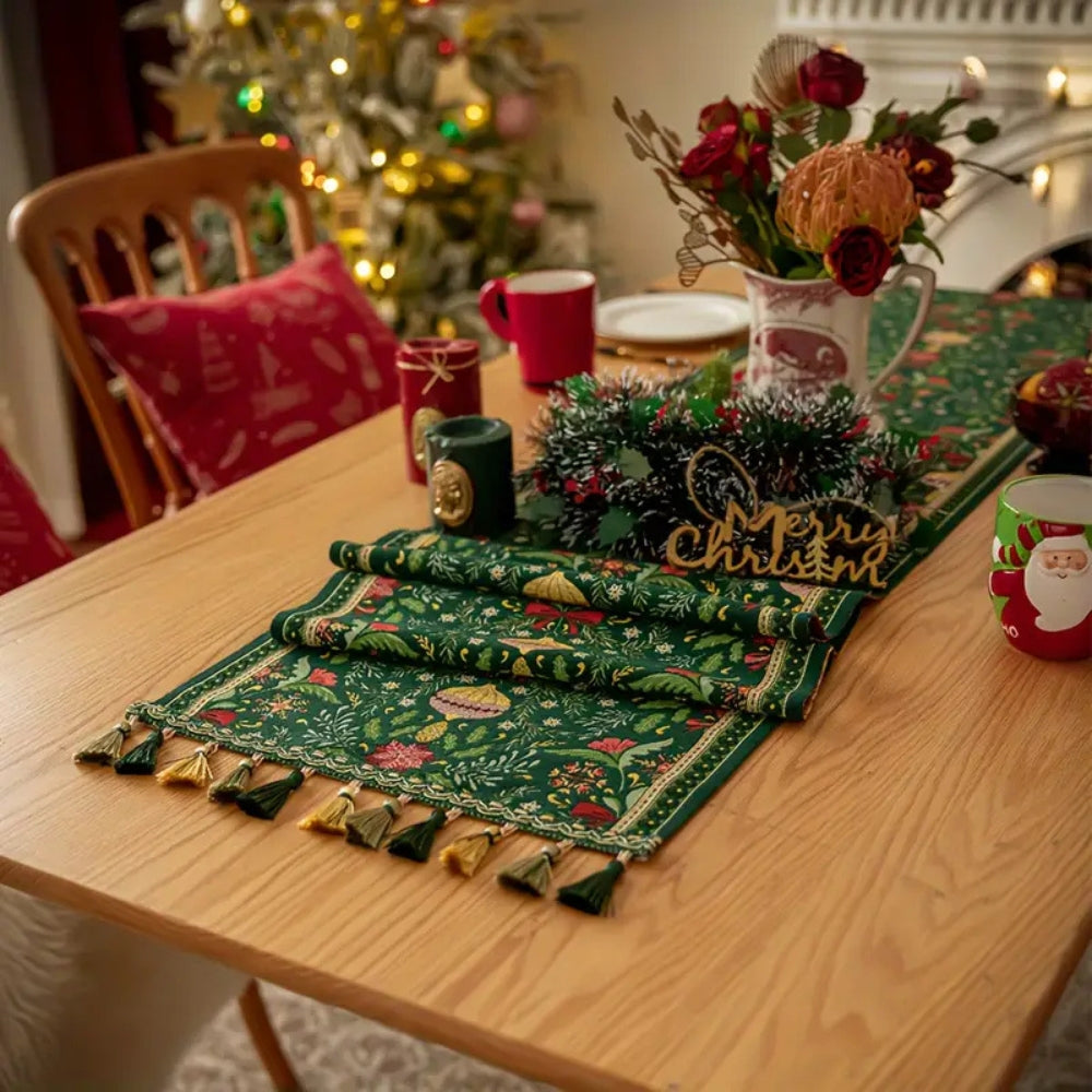Botanical Tassel Table Runner