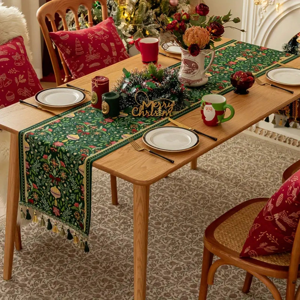 Botanical Tassel Table Runner