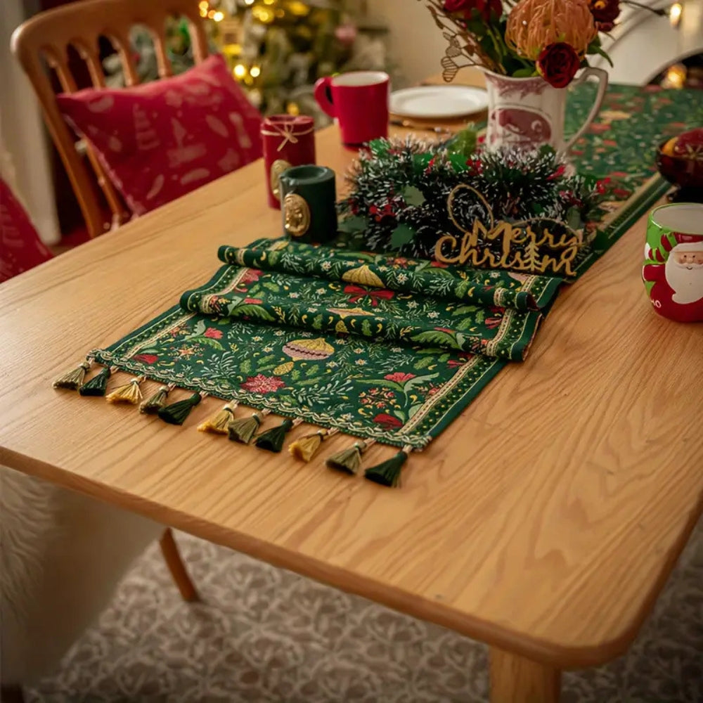 Botanical Tassel Table Runner