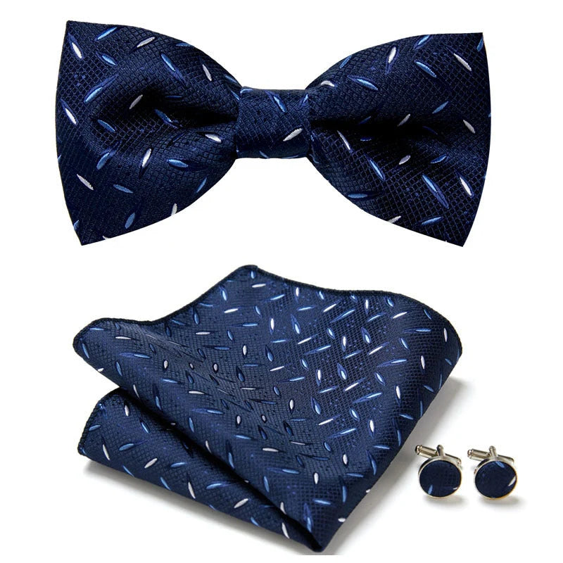 Bow Tie Set | Floral Print & Hand-Sewn Polyester | 3-Piece